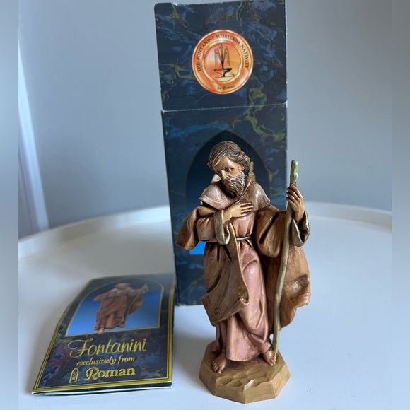 Vintage Fontanini Heirloom Nativity 5” Collection Joseph With Box and St… - Picture 2 of 6
